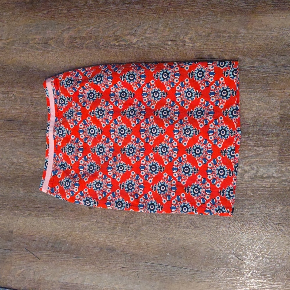 Boden womens 4R coral  flower print lined‎ pencil skirt